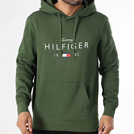 Tommy Hilfiger - Sweat Capuche Brand Love Big Hilfiger 1427 Vert Kaki