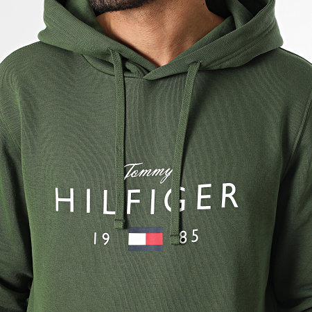 Tommy Hilfiger - Sweat Capuche Brand Love Big Hilfiger 1427 Vert Kaki