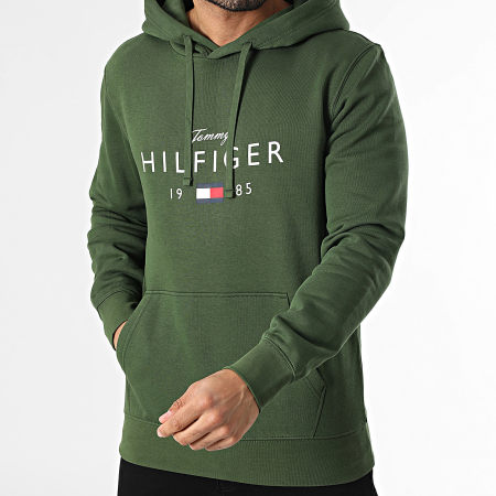 Tommy Hilfiger - Sweat Capuche Brand Love Big Hilfiger 1427 Vert Kaki