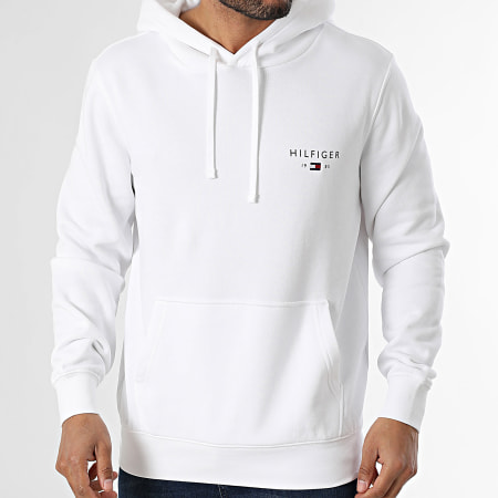 Tommy Hilfiger - Sweat Capuche Brand Love Small Hilfiger 1429 Blanc