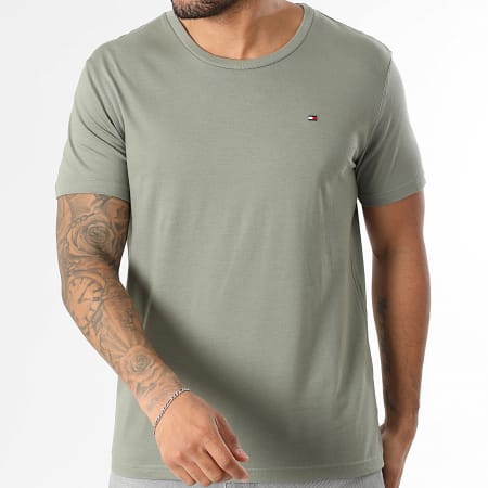 Tommy Hilfiger - Lot De 3 Tee Shirts Signature 3379 Blanc Bleu Marine Vert Kaki