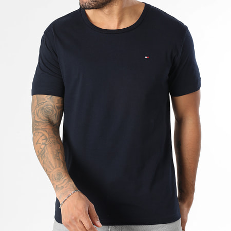 Tommy Hilfiger - Lot De 3 Tee Shirts Signature 3379 Blanc Bleu Marine Vert Kaki