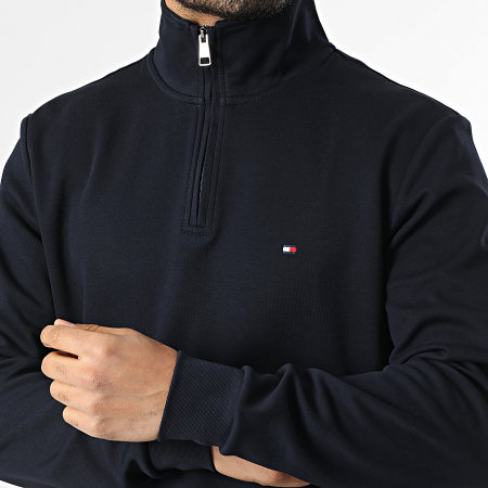 Tommy Hilfiger - Sweat Col Montant Zippé Essential Intechno 6510 Bleu Marine