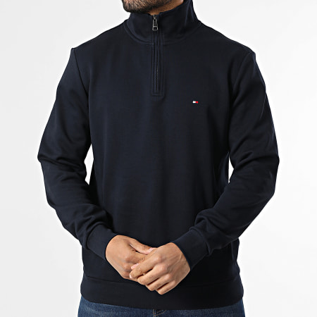 Tommy Hilfiger - Sweat Col Montant Zippé Essential Intechno 6510 Bleu Marine