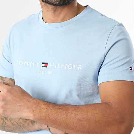 Tommy Hilfiger - Tee Shirt Slim Logo 1797 Bleu Clair