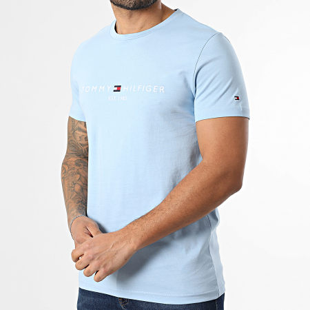 Tommy Hilfiger - Tee Shirt Slim Logo 1797 Bleu Clair