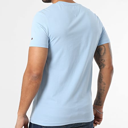 Tommy Hilfiger - Tee Shirt Slim Logo 1797 Bleu Clair