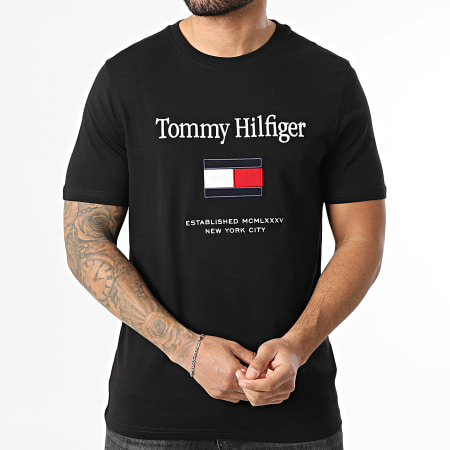 Tommy Hilfiger - Tee Shirt Embroidery Flag 2736 Noir