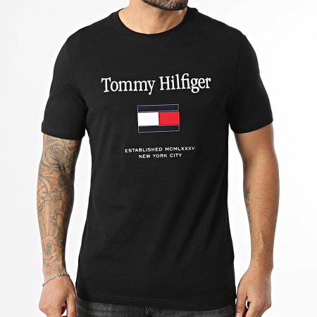 Tommy Hilfiger - Tee Shirt Embroidery Flag 2736 Noir