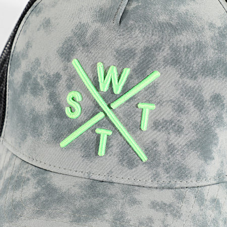 Watts - Casquette Trucker Tribe Gris Noir Vert Fluo