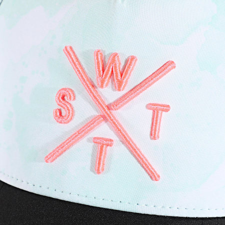 Watts - Casquette Trucker Tribe Vert Clair Blanc Noir Rose Fluo