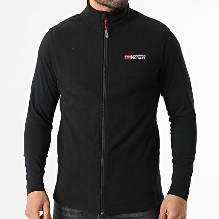 Geographical Norway - Gevoerd Zipper Vest Zonder Mouwen Vug Zwart