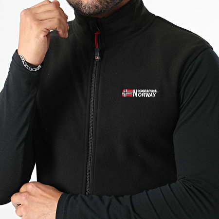 Geographical Norway - Gevoerd Zipper Vest Zonder Mouwen Vug Zwart