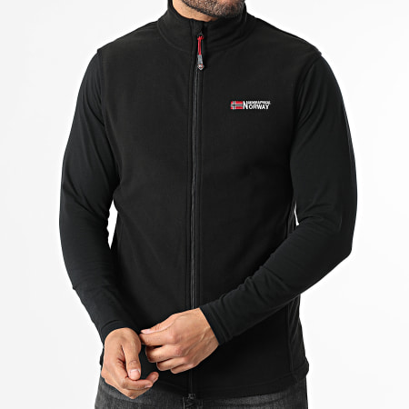 Geographical Norway - Gevoerd Zipper Vest Zonder Mouwen Vug Zwart