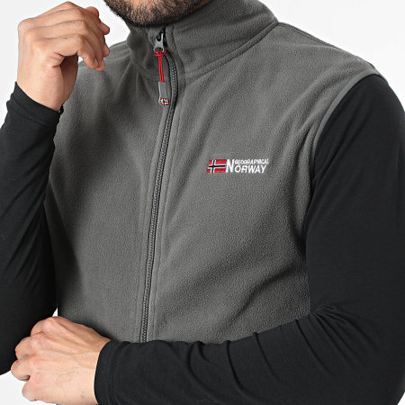 Geographical Norway - Veste Polaire Zippée Sans Manches Vug Gris Anthracite