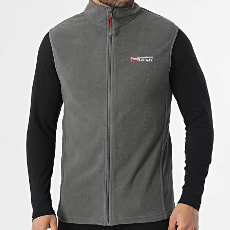 Geographical Norway - Veste Polaire Zippée Sans Manches Vug Gris Anthracite