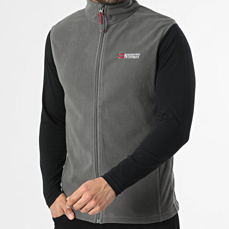 Geographical Norway - Veste Polaire Zippée Sans Manches Vug Gris Anthracite