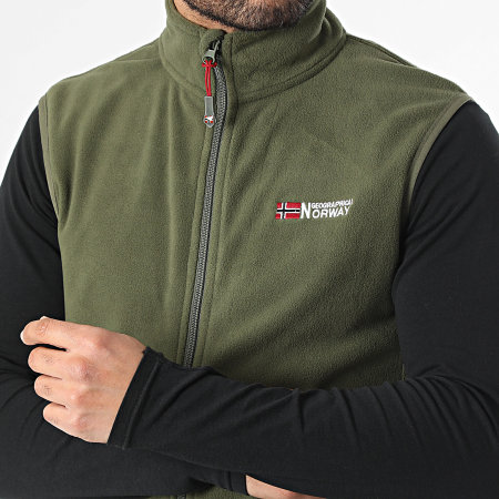 Geographical Norway - Veste Polaire Zippée Sans Manches Vug Vert Kaki