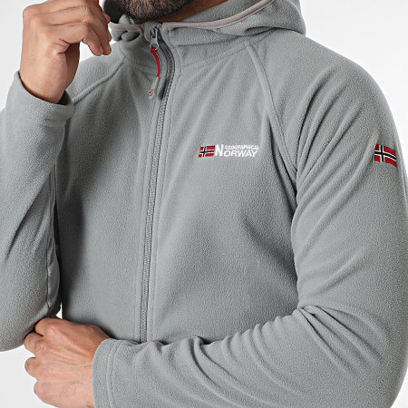Geographical Norway - Veste Polaire Capuche Zippée Tugood Gris