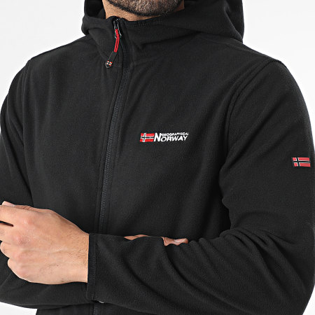 Geographical Norway - Veste Polaire Capuche Zippée Unicia Noir