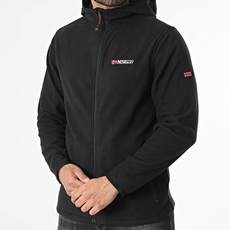 Geographical Norway - Veste Polaire Capuche Zippée Unicia Noir
