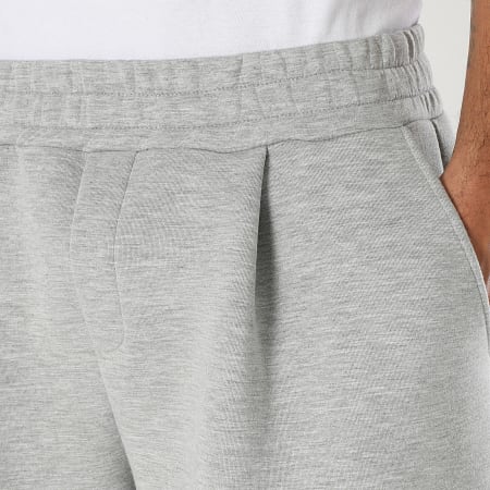 LBO - Pantalon Jogging Large à Plis Effet Néoprène 2403 Gris Chiné