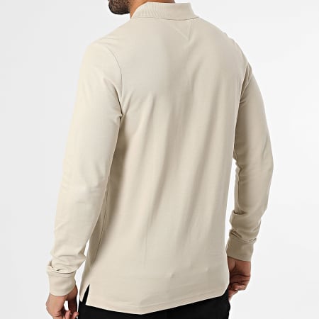 Tommy Jeans - Polo a Maniche Lunghe Slim Placket 0232 Beige