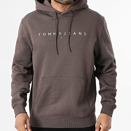Tommy Jeans - Sweat Capuche Linear Logo 0746 Marron