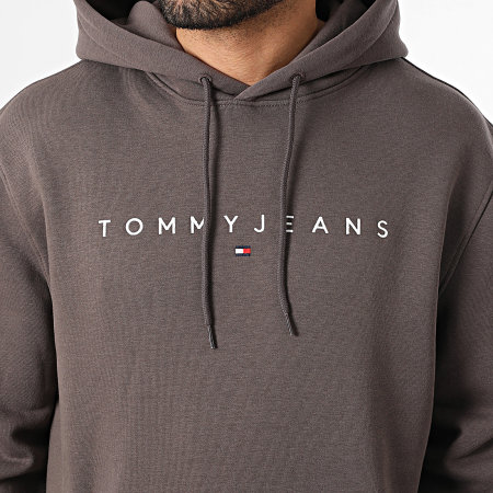 Tommy Jeans - Sweat Capuche Linear Logo 0746 Marron
