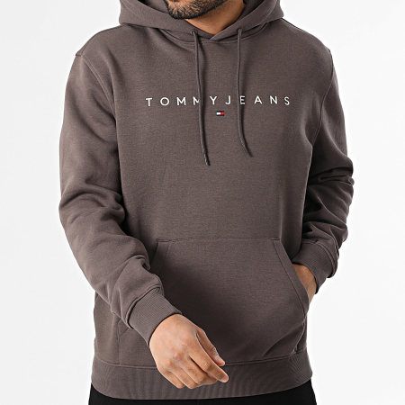 Tommy Jeans - Sweat Capuche Linear Logo 0746 Marron