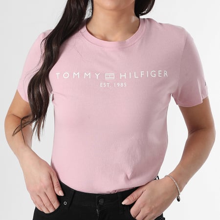 Tommy Hilfiger - Tee Shirt Femme Corp Logo 0276 Rose