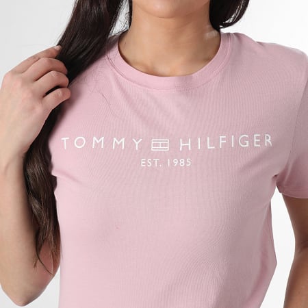 Tommy Hilfiger - Tee Shirt Femme Corp Logo 0276 Rose