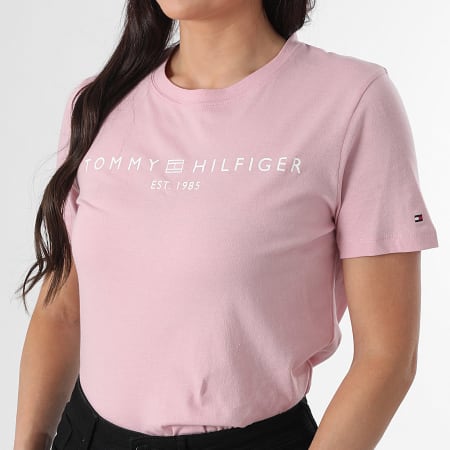 Tommy Hilfiger - Tee Shirt Femme Corp Logo 0276 Rose