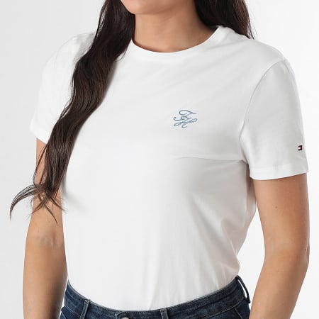 Tommy Hilfiger - Tee Shirt Femme Script 7809 Blanc