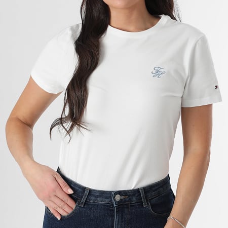Tommy Hilfiger - Tee Shirt Femme Script 7809 Blanc