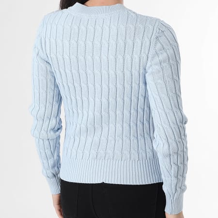 Tommy Hilfiger - Pull Femme Cable Mid 7644 Bleu Clair