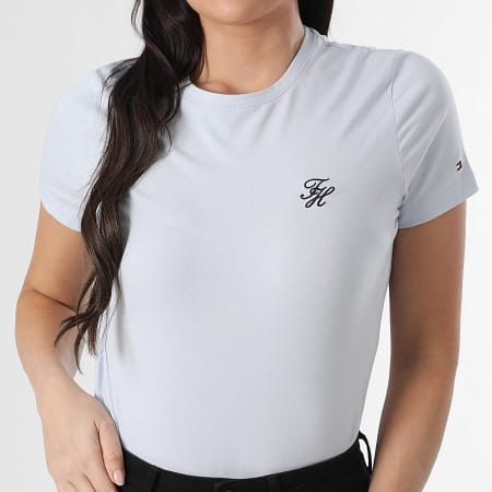 Tommy Hilfiger - Tee Shirt Femme Script 7809 Bleu Clair