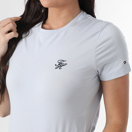 Tommy Hilfiger - Tee Shirt Femme Script 7809 Bleu Clair