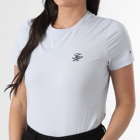 Tommy Hilfiger - Tee Shirt Femme Script 7809 Bleu Clair