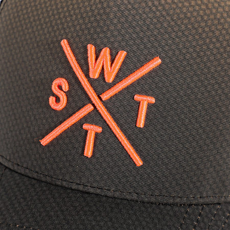 Watts - Casquette Trucker 1 Tokyo Marron Noir Orange Fluo