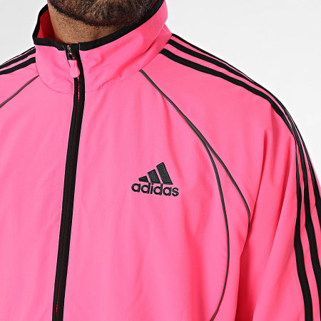 Adidas Sportswear - Ensemble De Survêtement A Bandes Teamgeist JX6598 JW5868 Rose Fluo Noir