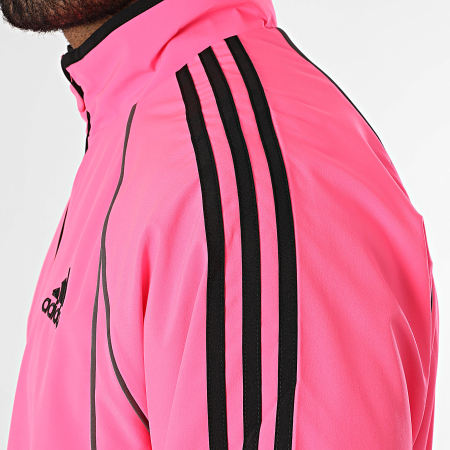 Adidas Sportswear - Ensemble De Survêtement A Bandes Teamgeist JX6598 JW5868 Rose Fluo Noir