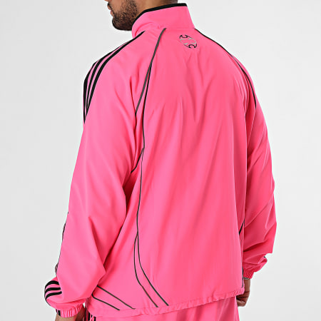 Adidas Sportswear - Ensemble De Survêtement A Bandes Teamgeist JX6598 JW5868 Rose Fluo Noir