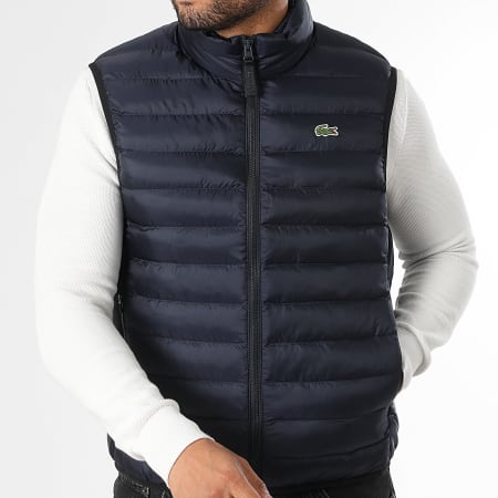 Lacoste Doudoune Sans Manches Logo Brodé Crocodile Bleu Marine