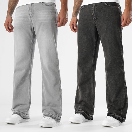 LBO - Pack de 2 Vaqueros Flare 3778 3982 Negro Gris