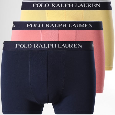 Polo Ralph Lauren - Lot De 3 Boxers Bleu Marine Rose Jaune