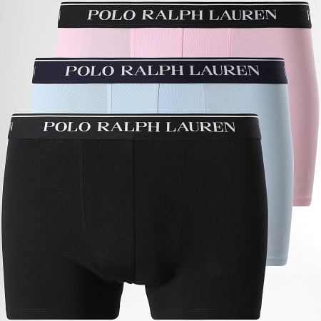 Polo Ralph Lauren - Lot De 3 Boxers Bleu Clair Rose Noir