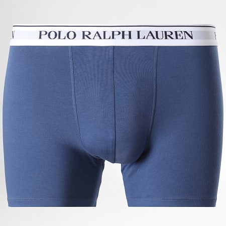 Polo Ralph Lauren - Lot De 3 Boxers Marron Bleu Marine Bleu Clair