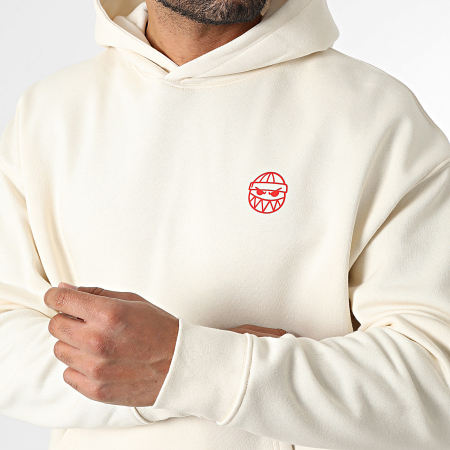 Sale Môme Paris - Sudadera Con Capucha Relaxed Street Boyz Beige Rojo