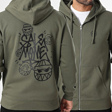 Sale Môme Paris - Sudadera Con Capucha Con Cremallera Street Boyz Verde Caqui Negro